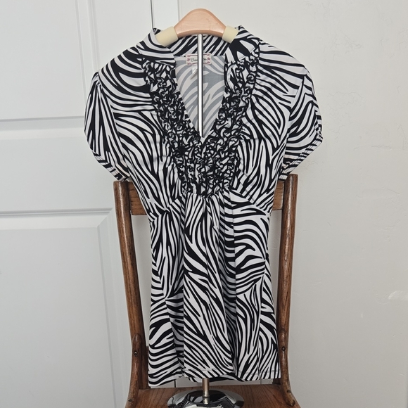 Soulmates Zebra Print Blouse - Picture 1 of 3